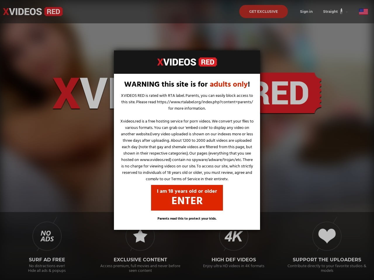 XVIDEOSRed with no ads and extra exclusive porn videos